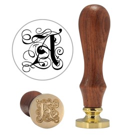 Mogoko Vintage Style Wax Seal Stamp Seal Set A-Z Gothic Font Seal Petschaft Wooden Handle Letter 26 Letter