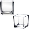 Square Glass Vases 5"x5" Clear Cube Flower Vase for Wedding