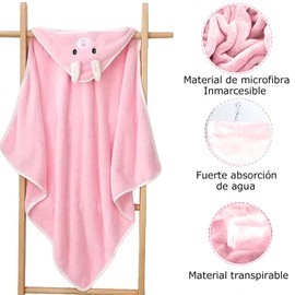 Toalla para Bebe, Toalla de Baño para Bebe, Toalla para Bebe Recien Nacido, Microfibra Absorbente Bata, Suave y Ligero, para ninos 1 Mes - 5 Años, Regalos para Bebe