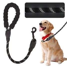 Short Dog Lea-d,60 CM Dog Leash with Soft Padded Handles and Reflective Threads Walking Dog Rope Dog Lea-d Rope for Small Medium and Large Dogs,Thick 12mm