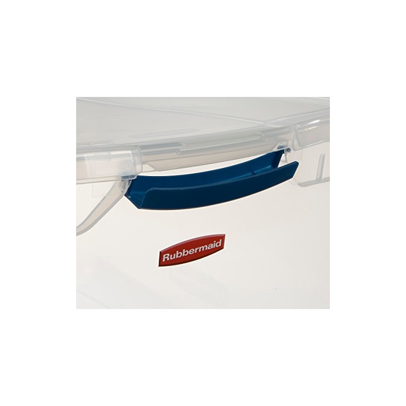 Rubbermaid Clever Store Latching Storage Tote Container, Clear, 30-Qt (FG3Q2500CLMCB)