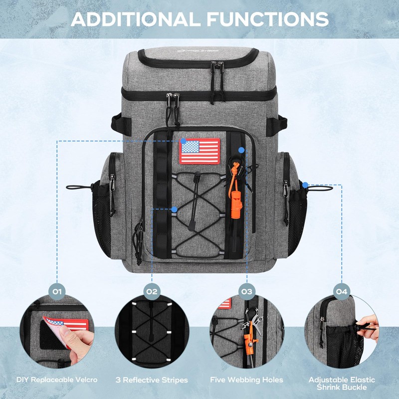 Maelstrom Backpack Cooler,Soft Lightweight Leakproof Cooler Backpack,35/50 Can Insulated Cooler