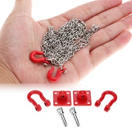 RC Tow Hook Set, Crawler Tow Hook Accessories Metal RC Trailer Tow Chain Set Model Car Accessories U Shaped Rescue Tow Hook Trailer for RC Car Climbing Crawler Car Model Accessory Rc Tow Hook