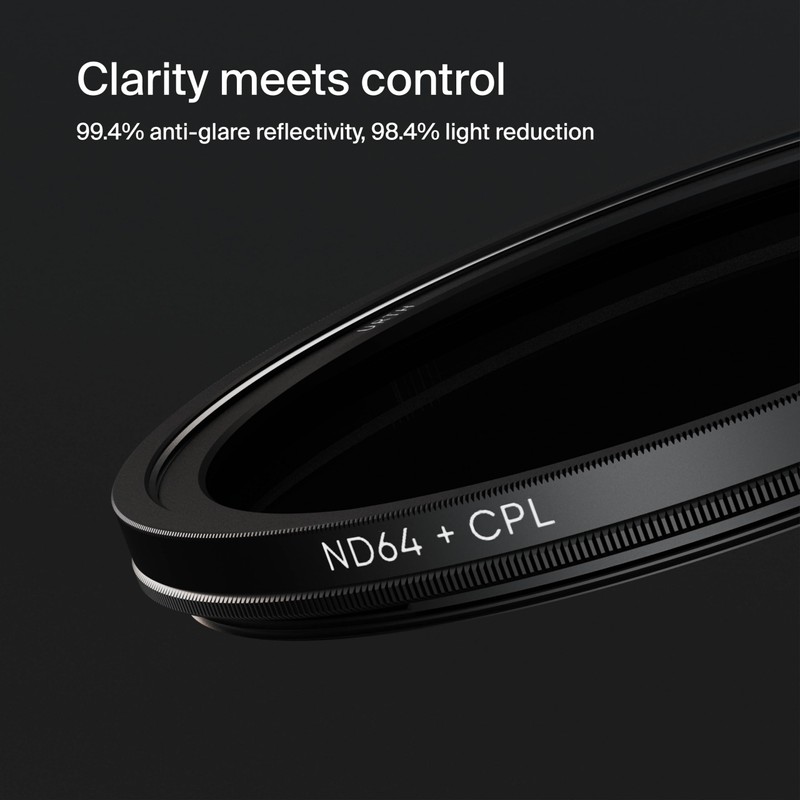 Urth 55mm CPL + ND64 Lens Filter (Plus+) — 20-Layer