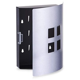 Zeller 4 Quadrate 13848 Key Cabinet Cut-Out Square Stainless Steel 22 x 6 x 24 cm