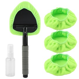 Hebterrka 3er Pack Autoscheiben-Reinigungstool, Wiederverwendbare Reinigungstücher für Autoinnenraum, Autowaschbürsten für Schmutz (Grün)