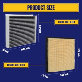 NuFlySic Engine and Cabin Air Filter for Ford F-150 F 150 2015-2023 for Expedition 3.5L 2018-2024 for Lincoln Navigator 2018-2024 Replace CA10262 CF12150 FL3Z-19N619-A DR3Z-19N619A