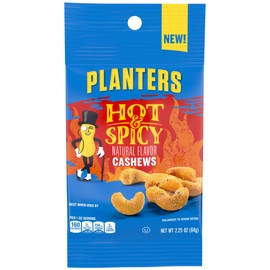 Planters Spicy Cajun Cashews, 2.25 oz bags (30 Count, 3 Packs of 10)