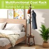 BMOSU Coat Rack freestanding Stand with 2 Shelves Bamboo Wooden