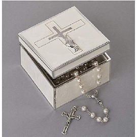 Roman 19963 Cross with Wheat and Chalice Keepsake Box, 2-inch Height