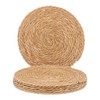 GENMOUS Woven Placemats Set of 8, 12" Round Placemats Natural