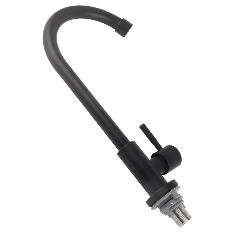 G1/2 Faucet 90 Degree Rotating Single Cold Matte Black Water