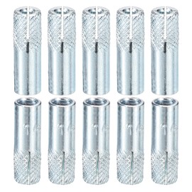 DTGN 1/4" x 1" Drop-in Anchors - 50 Pack - Good for Dry Walls Hollow Bricks Plaster - Carbon Steel Sleeve Anchors Tool Expansion Anchors - Silver