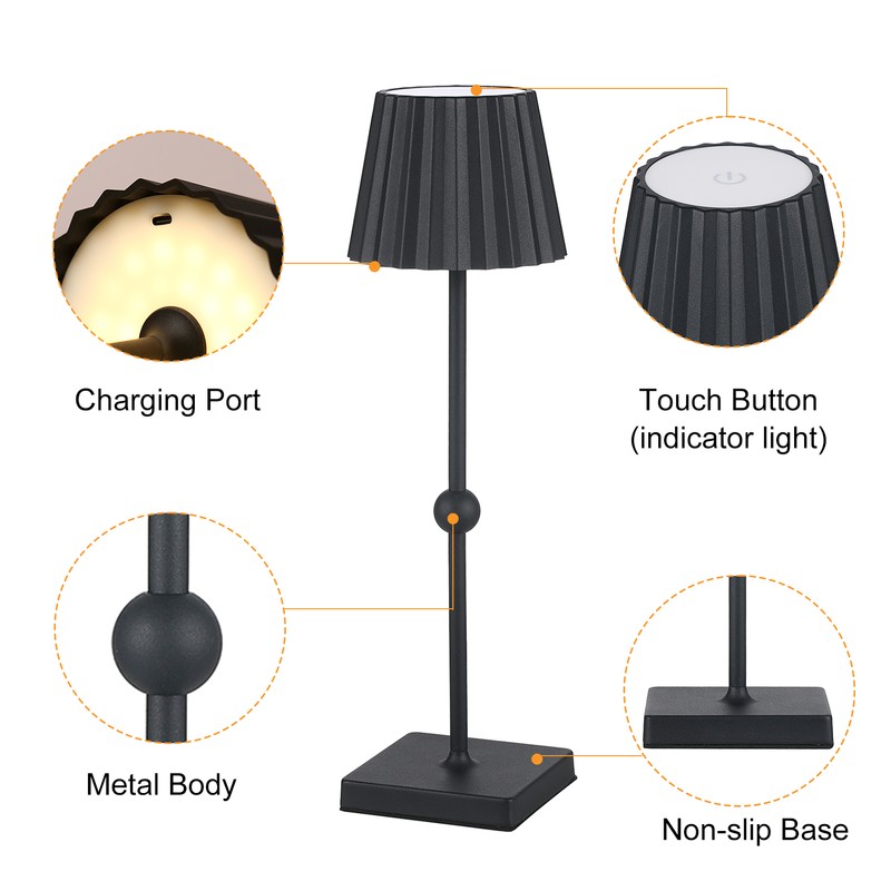 Neoglint Bedroom Eye Care Rechargeable Desk Lamp Bedside Lamp Touchable