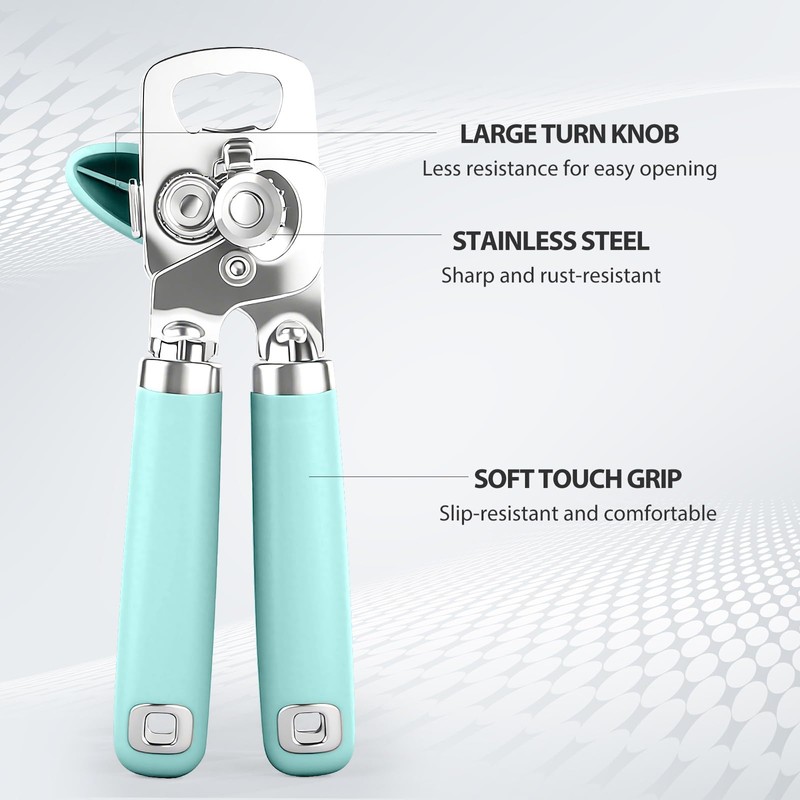 Safring Can Opener Manual, Heavy Duty Stainless Steel Smooth Edge