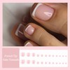French Tip Press on Toenails Short Square Fake Toe Nails
