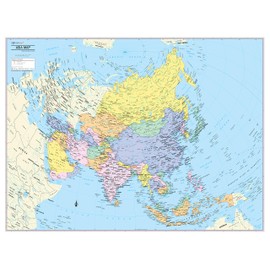 Cool Owl Maps Asia Continent Wall Map Poster (Laminated 32"x24")