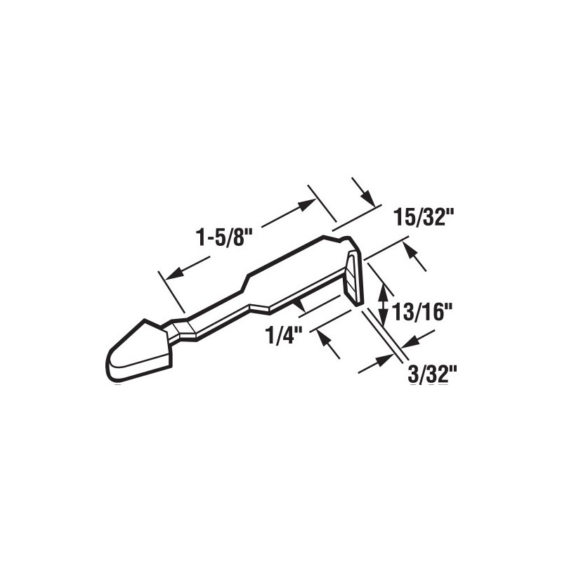 Prime-Line E 2066 1-5/8 In., Sliding Door Latch Lever, Adams