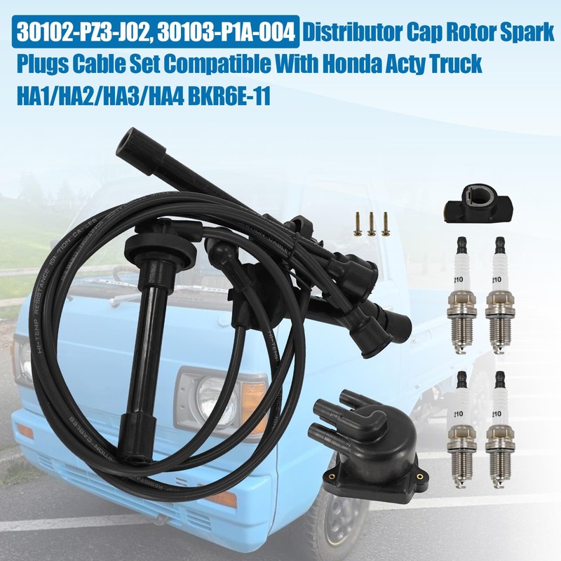 Ignition Kit BKR6E-11 30103-P1A-004 Distributor Cap Rotor Spark Plugs Cable