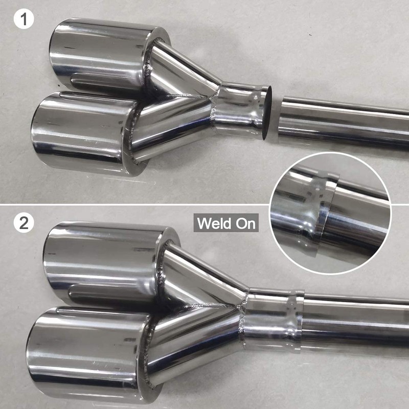 Upower 2.5" to 3.5" Dual Staggered Exhaust Tips 2 1/2