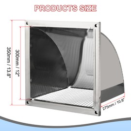 PATIKIL 12"x12" Wall Vent Cover, Exterior Dryer Vent Outlet Grille Louvered 304 Stainless Steel Outdoor Duct Ventilation with Mesh Screen for Bathroom Kitchen