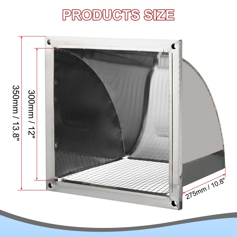 PATIKIL 12"x12" Wall Vent Cover, Exterior Dryer Vent Outlet Grille