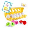 EdutoysLand Matching Eggs, Shapes, Montessori Educational Toy, Eggs, Easter Toy,