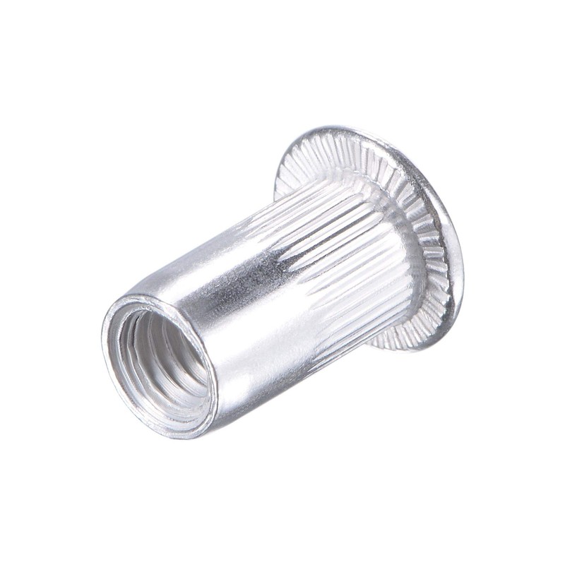 sourcing map M5 Rivet Nuts Aluminium Alloy Knurled Flat Head