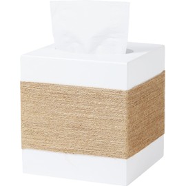 CATORY Tissue Box Cover, Wood Tissue Box Cover Square, Farmhouse Tissue Box Holder Covers Your Tissues, Decorative Tissue Cube Box Cover
