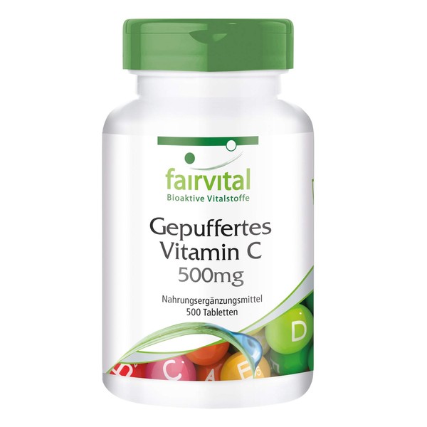 Fairvital Buffered Vitamin C 500 mg – High Dose – Vegan – 500 Tablets