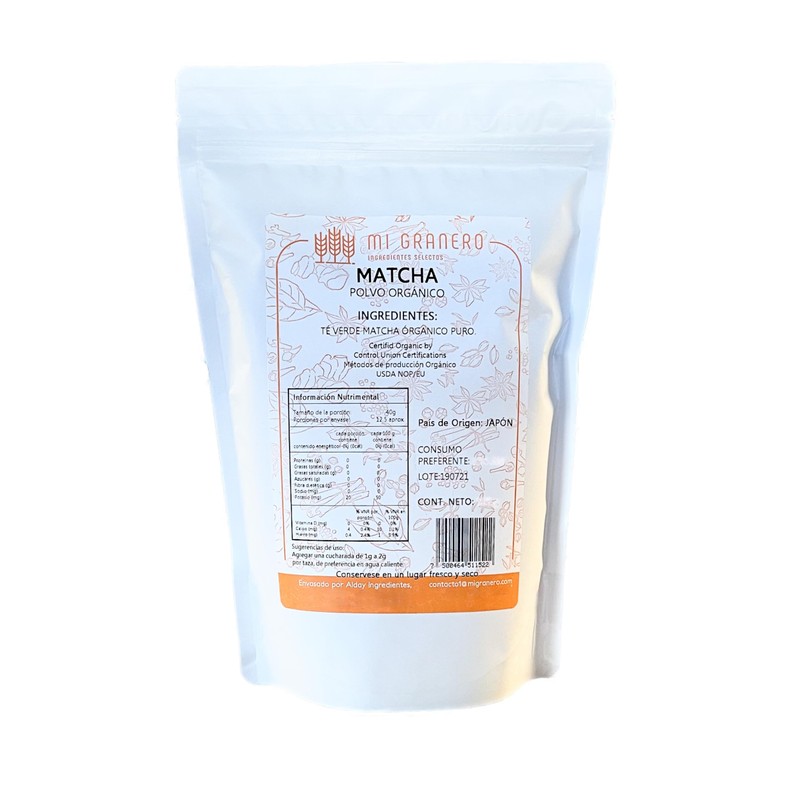 Té Matcha Orgánico Puro 250 gramos