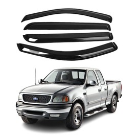 Fits for Ford F-150 Crew Cab 2004 2005 2006 2007 2008/Lincoln Mark LT SuperCrew 2006 2007 2008; Premier Tape-On Window Visor Sun Rain Vent Guard Vent Window Deflector,4 Pcs 2mm-Thickened