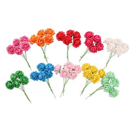 Handmade Mini Heart Petals Mulberry Paper Roses 18 mm Mulberry Paper Flowers Scrapbooking Wedding DIY Craft Supplies Card Artificial Roses, Artificial Flowers (10 Colors) 50 Pcs