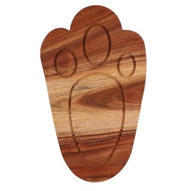WOODLERY Bunny Paw Shaped Wooden Serving Board, Wood Cutting Board for Kitchen, Funny Wooden Charcuterie Boards, Easter Serving Platter for Cheese and Food, 12.6" x 7.1"