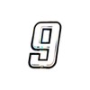 4R Quattroerre.it 13259 Race Number 9 Sticker for Motorcycles White