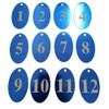Sourcemall Aluminium Alloy 1-50 Blue Number Pendant with Key Ring