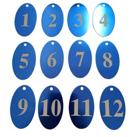 Sourcemall Aluminium Alloy 1-50 Blue Number Pendant with Key Ring