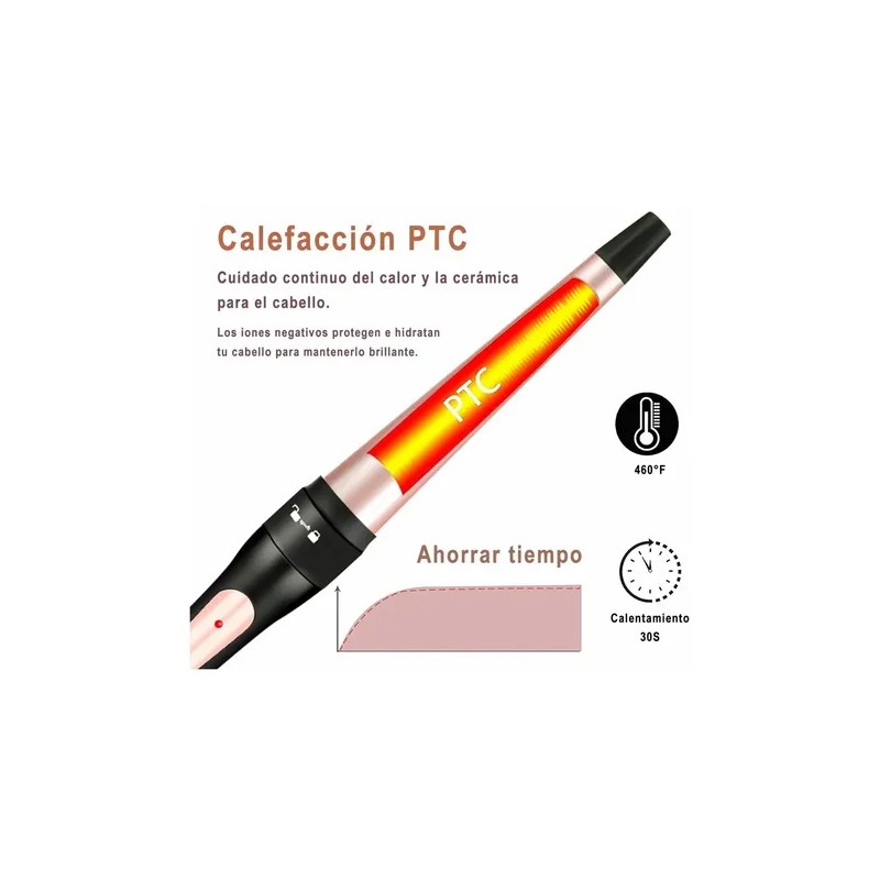 Rizador Automático Monstyle Cerámica 2.5cm Con Guante Caliente 180-230C