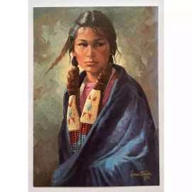 Leanin’ Tree Leaning Tree Friendship Card FR870 Indian Native Girl Blanket Karen Thayer