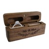 SETOFI Wedding Ring Box, Wooden Ring Box Mr and Mrs