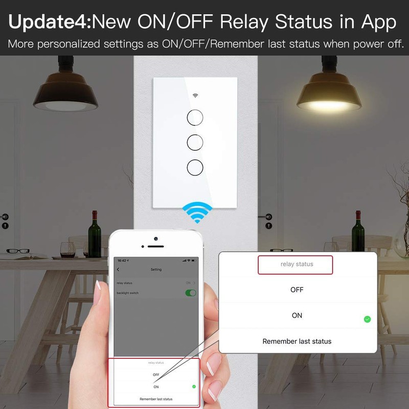 MOES ZigBee Smart Touch Wall Light Switch,Requires Tuya ZigBee Hub,No