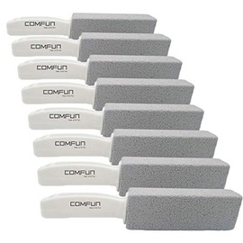 Comfun Pumice Stone for Toilet Bowl Cleaning-Removes Hard Water Stains, Limescale, Calcium Buildup, Iron and Rust from Toilet Bowl, Tiles, Pool, Sink, Bathtub, Grill, 8 Pack