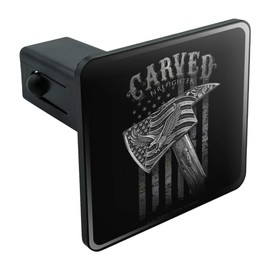 GRAPHICS & MORE Carved Firefighter American Flag Axe Tow Trailer Hitch Cover Plug Insert