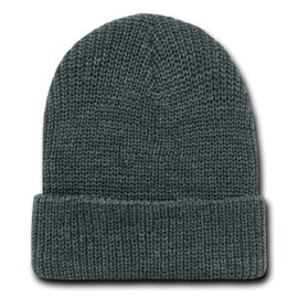 DECKY GI Watch Caps (One Size, Heather Charcoal)