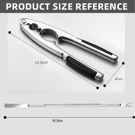 Gxlaihly Nutcracker, walnuts, die-cast zinc stainless steel with walnut needles, 3 cut-outs, nut cracker for large and small nuts, nutcracker walnuts