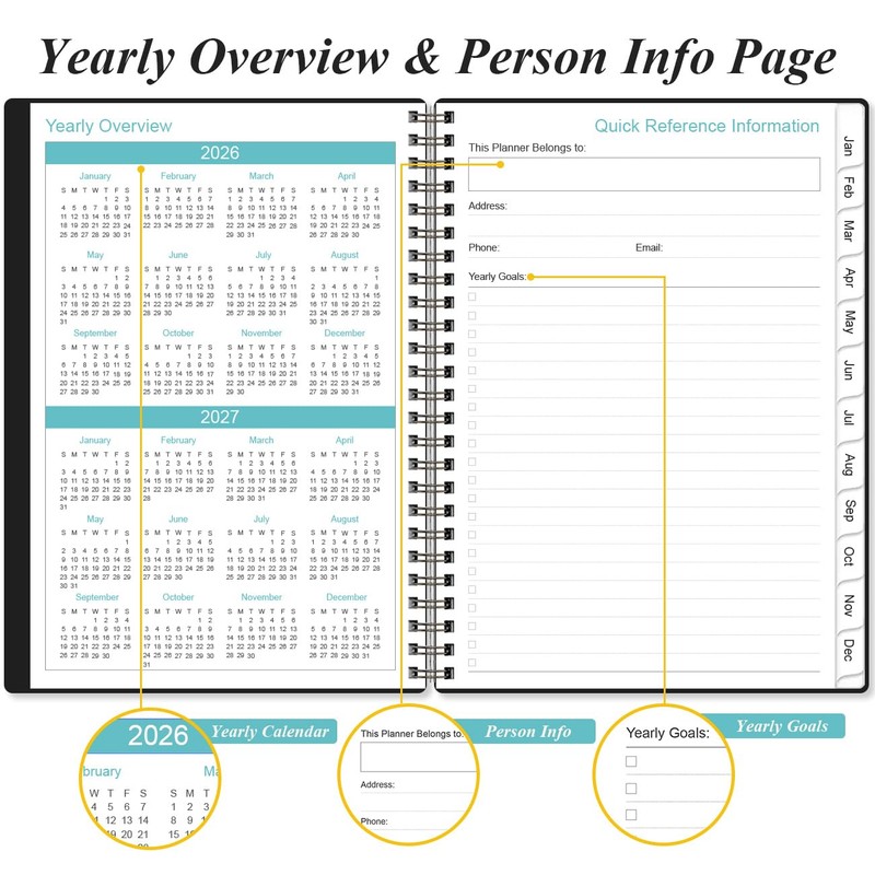 2026 Planner - Weekly and Monthly Calendar Planner from Jan