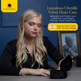 Mini Urns for Human Ashes Keepsake – Gold Brass and Chenille Velvet Heart Case