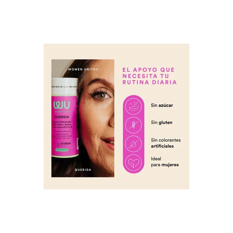 Suplemento Multivitaminico Mujer Querida Nutrition 120 Capsulas Colágeno Hidrolizado Vitaminas