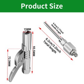 AORRZER Grease Gun Needle Tip & Grease Gun Coupler Set,Upgrade Narrow Needle Dispenser for Grease Gun, Grease Zerk Fittings Compatible with All Grease Guns 1/8" NPT Threads