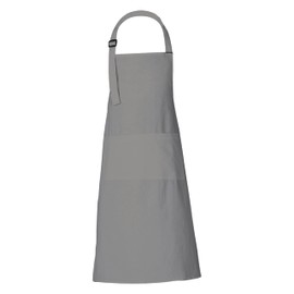 Chef Aprons for Women Men 35x27 Inches Plain Cotton Apron With 3 pockets Neutral Grey